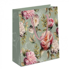  AMB.11218130 Peonies composition green papír ajándéktáska 22x9x23cm ajándéktasak