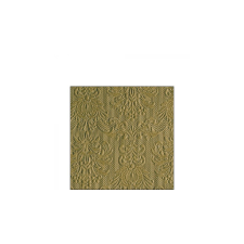 AMB.12515855 Elegance Green Leaf dombornyomott papírszalvéta 25x25cm, 15db-os asztalterítő és szalvéta