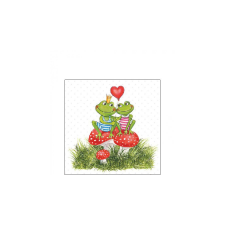 AMB.12518180 Frogs in love papírszalvéta 25x25cm, 20db-os papírárú, csomagoló és tárolóeszköz