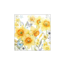  AMB.13312690 Classic Daffodils papírszalvéta 33x33cm,20db-os asztalterítő és szalvéta