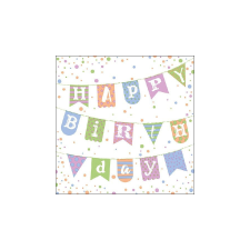 AMB.13313121 Birthday Garland Blue papírszalvéta 33x33cm,20db-os papírárú, csomagoló és tárolóeszköz