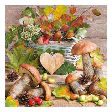 AMB.13314465 Wooden Heart papírszalvéta 33x33cm, 20db-os papírárú, csomagoló és tárolóeszköz