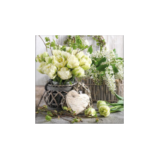 AMB.13316280 White Tulips papírszalvéta 33x33cm, 20db-os asztalterítő és szalvéta