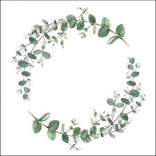 AMB.13317160 Eucalyptus Branch White papírszalvéta 33x33cm, 20db-os papírárú, csomagoló és tárolóeszköz
