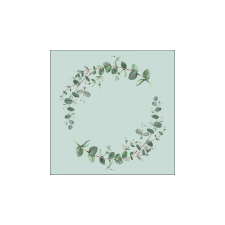 AMB.13317161 Eucalyptus Branch Green papírszalvéta 33x33cm, 20db-os asztalterítő és szalvéta