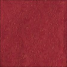 AMB.13317577 Elegance dark red dombornyomott papírszalvéta 33x33cm, 15db-os papírárú, csomagoló és tárolóeszköz