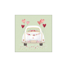  AMB.13318470 Just married green papírszalvéta 33x33cm, 20db-os papírárú, csomagoló és tárolóeszköz