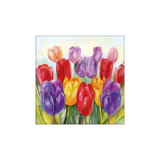AMB.13318505 Colourful tulips papírszalvéta 33x33cm, 20db-os papírárú, csomagoló és tárolóeszköz