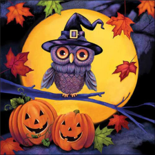  AMB.13319125 Halloween owl papírszalvéta 33x33cm, 20db-os konyhai eszköz