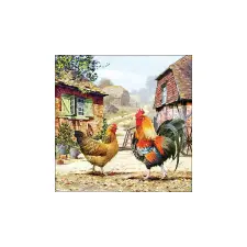  AMB.13319665 Rooster ranch papírszalvéta 33x33cm, 20db-os konyhai eszköz