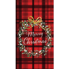  AMB.31115565 Christmas plaid red papírszalvéta 33x40cm, 15db-os papírárú, csomagoló és tárolóeszköz