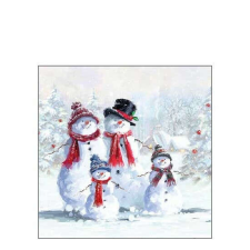 AMB.32513435 Snowman With Hat papírszalvéta 25x25cm,20db-os papírárú, csomagoló és tárolóeszköz
