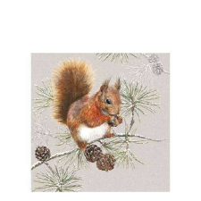  AMB.32513445 Squirrel In Winter papírszalvéta 25x25cm,20db-os papírárú, csomagoló és tárolóeszköz