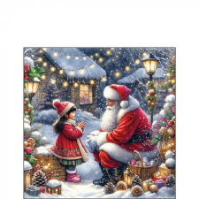  AMB.32520055 Talking to Santa papírszalvéta 25x25cm, 20db-os papírárú, csomagoló és tárolóeszköz