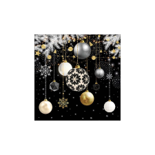  AMB.33317795 Christmas baubles black papírszalvéta 33x33cm, 20db-os higiéniai papíráru
