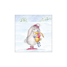 AMB.33317845 Snow rabbits papírszalvéta 33x33cm, 20db-os papírárú, csomagoló és tárolóeszköz