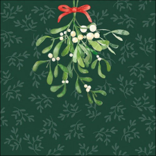 AMB.33318055 Hanging mistletoe green papírszalvéta 33x33cm, 20db-os papírárú, csomagoló és tárolóeszköz