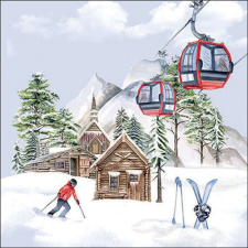  AMB.33318855 Ski hut papírszalvéta 33x33cm, 20db-os papírárú, csomagoló és tárolóeszköz