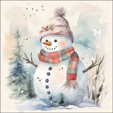 AMB.33318890 Snowman in nature papírszalvéta 33x33cm, 20db-os papírárú, csomagoló és tárolóeszköz