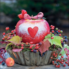  AMB.33318895 Snow dusted apple papírszalvéta 33x33cm, 20db-os papírárú, csomagoló és tárolóeszköz