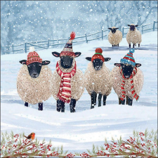  AMB.33318915 Warm winter woolies papírszalvéta 33x33cm, 20db-os papírárú, csomagoló és tárolóeszköz