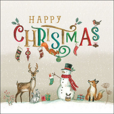  AMB.33318935 Happy Christmas papírszalvéta 33x33cm, 20db-os papírárú, csomagoló és tárolóeszköz