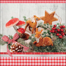  AMB.33319005 Deer decor papírszalvéta 33x33cm, 20db-os papírárú, csomagoló és tárolóeszköz