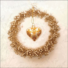  AMB.33319025 Heart of gold papírszalvéta 33x33cm, 20db-os papírárú, csomagoló és tárolóeszköz
