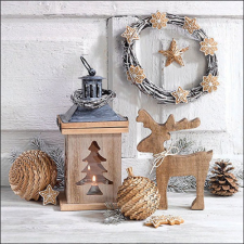  AMB.33319070 Wooden decorations papírszalvéta 33x33cm, 20db-os papírárú, csomagoló és tárolóeszköz