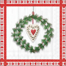  AMB.33320245 Heart in wreath papírszalvéta 33x33cm, 20db-os papírárú, csomagoló és tárolóeszköz