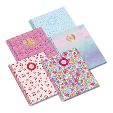  AMBAR Spirálfüzet A4, 80 lapos kockás, Moonflower Cherry füzet