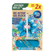 AMBI PUR aktív WC illatosító gél blokk Water Flowers 2x45g tisztító- és takarítószer, higiénia