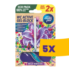 AMBI PUR aktív WC illatosító gél blokk Wild Hibiskus 2x45g (Karton - 5 csomag) tisztító- és takarítószer, higiénia