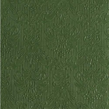 AMBIENTE 13304939 Elegance dark green dombornyomott papírszalvéta 33x33cm,15db-os asztalterítő és szalvéta