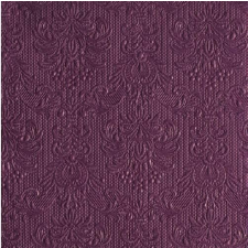 AMBIENTE 13305505 Elegance aubergine dombornyomott papírszalvéta 33x33cm,15db-os asztalterítő és szalvéta