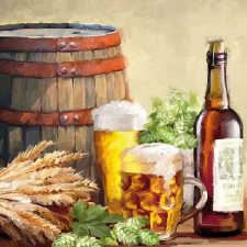 AMBIENTE AMB.13310110 Beer And Hops papírszalvéta 33x33cm, 20db-os asztalterítő és szalvéta