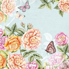 AMBIENTE AMB.13311280 Botanical Garden green papírszalvéta 33x33cm,20db-os asztalterítő és szalvéta