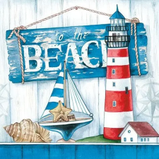 AMBIENTE AMB.13311530 To The Beach papírszalvéta 33x33cm, 20db-os asztalterítő és szalvéta