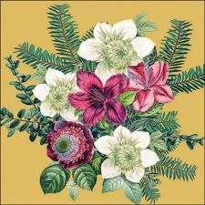Ambiente Azalea and helleborus gold papírszalvéta 33x33cm, 20db-os papírárú, csomagoló és tárolóeszköz