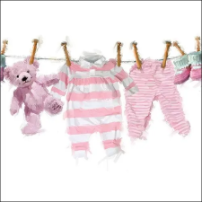 AMBIENTE Baby Girl Clothes papírszalvéta 33x33cm,20db-os konyhai eszköz