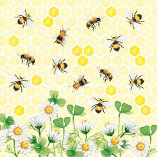 AMBIENTE Bees Joy papírszalvéta 33x33cm,20db-os konyhai eszköz