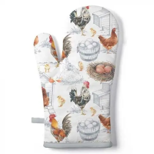 AMBIENTE Chicken Farm edényfogó kesztyű 18x30cm,100% pamut lakástextília