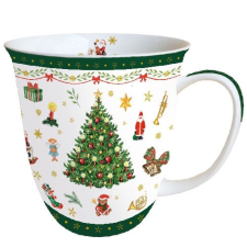 AMBIENTE Christmas Evergreen porcelánbögre 0,4L bögrék, csészék