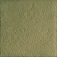 AMBIENTE Elegance Green Leaf dombornyomott papírszalvéta 40x40cm, 15db-os konyhai eszköz