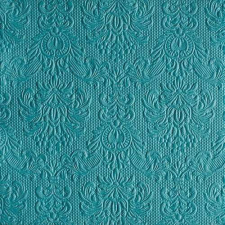 AMBIENTE Elegance Petrol dombornyomott papírszalvéta 40x40cm, 15db-os konyhai eszköz