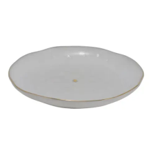AMBIENTE Fenyős porcelántányér fehér, kis arany fenyővel, 19,5x19,5x2cm konyhai eszköz