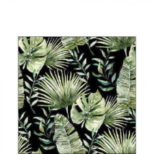 Ambiente Jungle leaves black papírszalvéta 25x25cm, 20db-os papírárú, csomagoló és tárolóeszköz