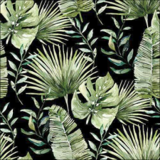 Ambiente Jungle leaves black papírszalvéta 33x33cm, 20db-os papírárú, csomagoló és tárolóeszköz