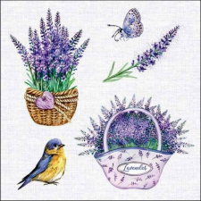 Ambiente Lavender baskets papírszalvéta 33x33cm, 20db-os papírárú, csomagoló és tárolóeszköz