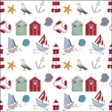 AMBIENTE Nautical items papírszalvéta 33x33cm, 20db-os papírárú, csomagoló és tárolóeszköz